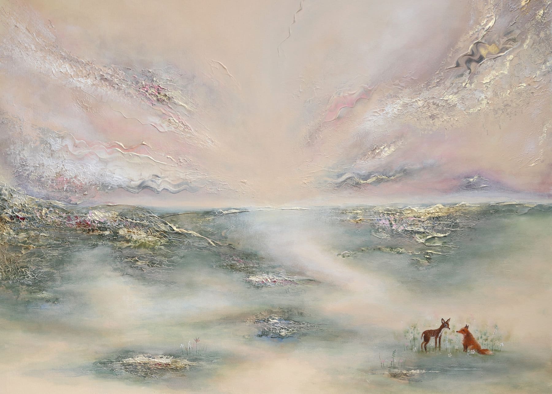 With You I Feel Complete — taideprintti 100x70cm, semiabstrakti, Sanna Andersson